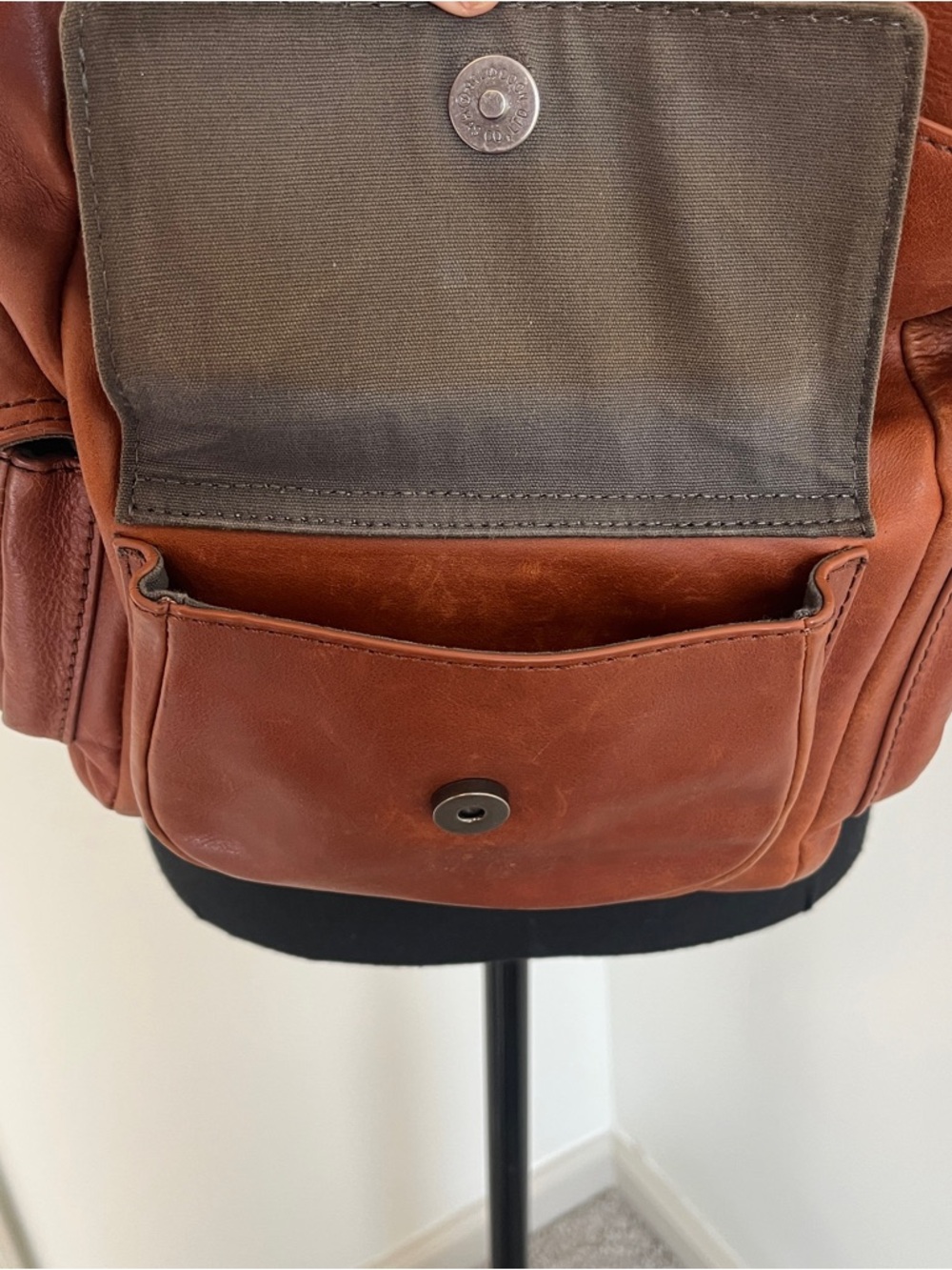 TREASURE & BOND Leather Utility Backpack Cognac - Picture 7 of 7